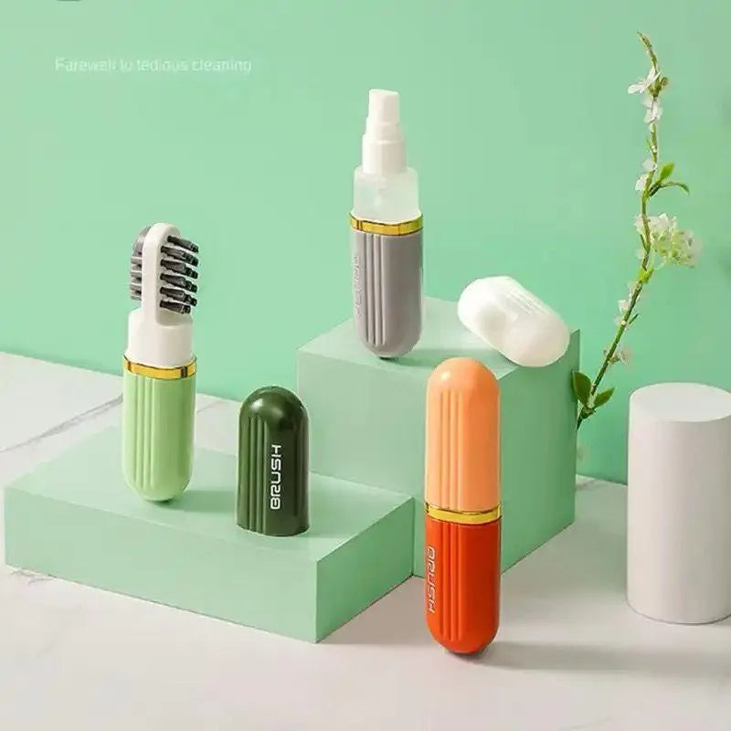 Portable Shoe Cleaning Brush with Built-In Soap Dispenser
