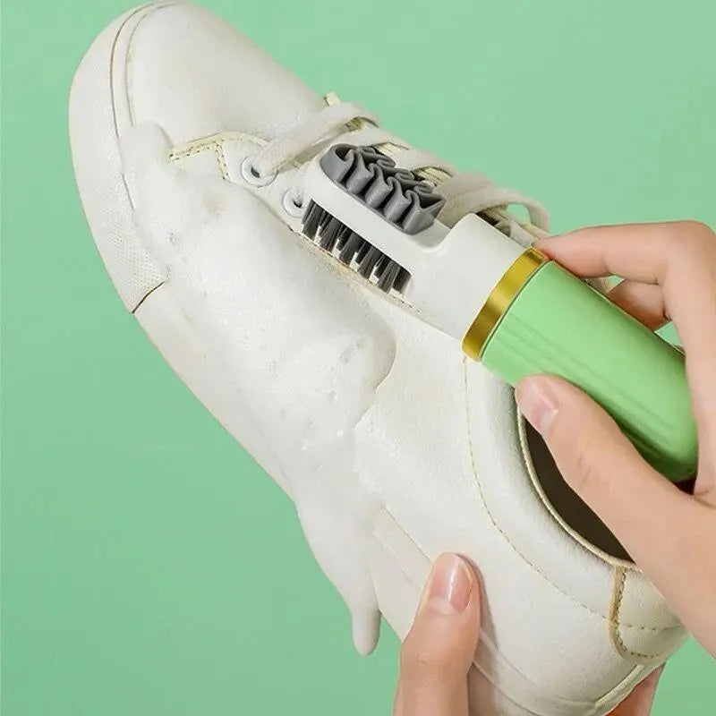 Portable Shoe Cleaning Brush with Built-In Soap Dispenser