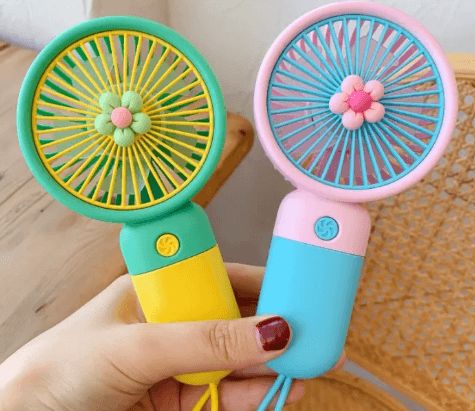 Cute Handheld Mini Fan — Flower & Fruit Design