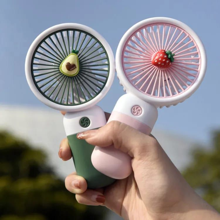 Cute Handheld Mini Fan — Flower & Fruit Design